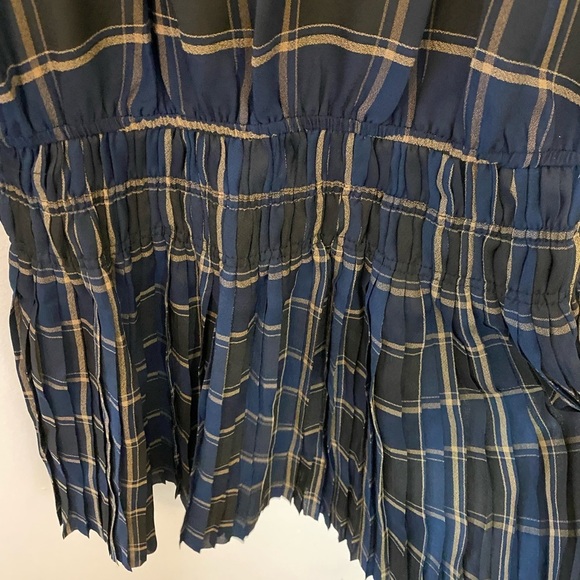 Current Air Los Angeles Prep School Plaid Pleated Long Sleeve Mini Dress - Picture 6 of 10